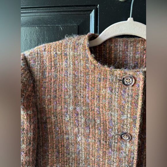 VTG Wool Orange Striped Blazer Jacket Size XS/S - Picture 7 of 14